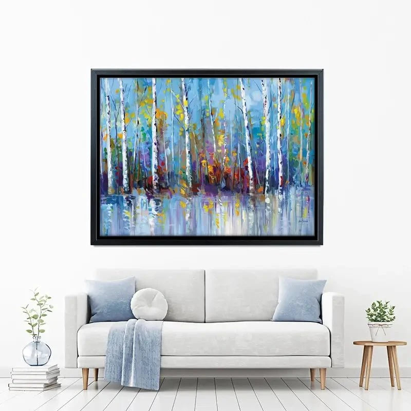 Colourful Birch Trees Canvas Print Colourful Birch Trees Canvas Print wall art product Leon Devenice