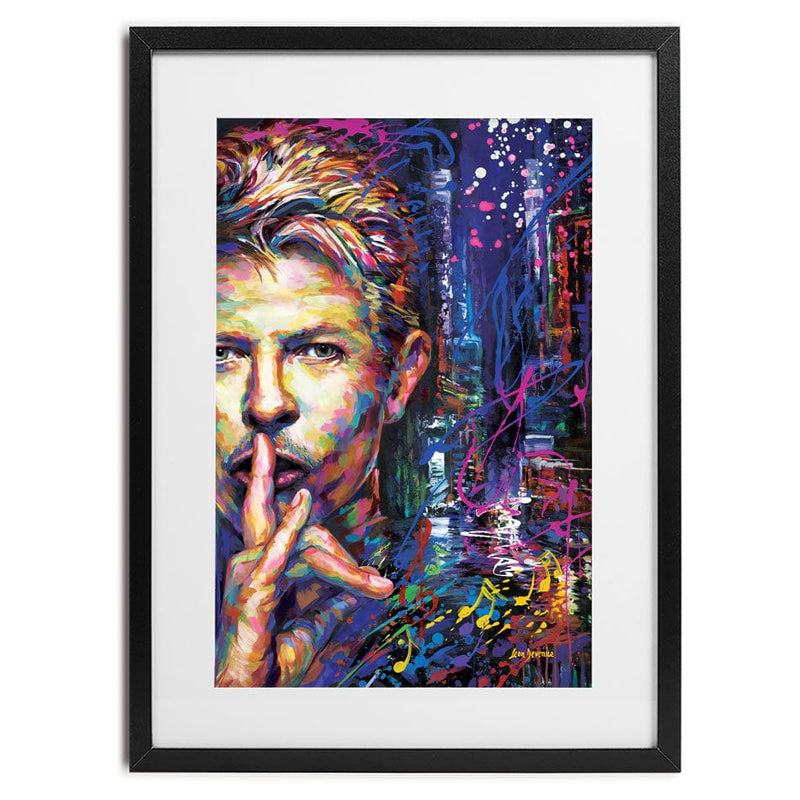 Colourful Bowie Framed Art Print wall art product Leon Devenice