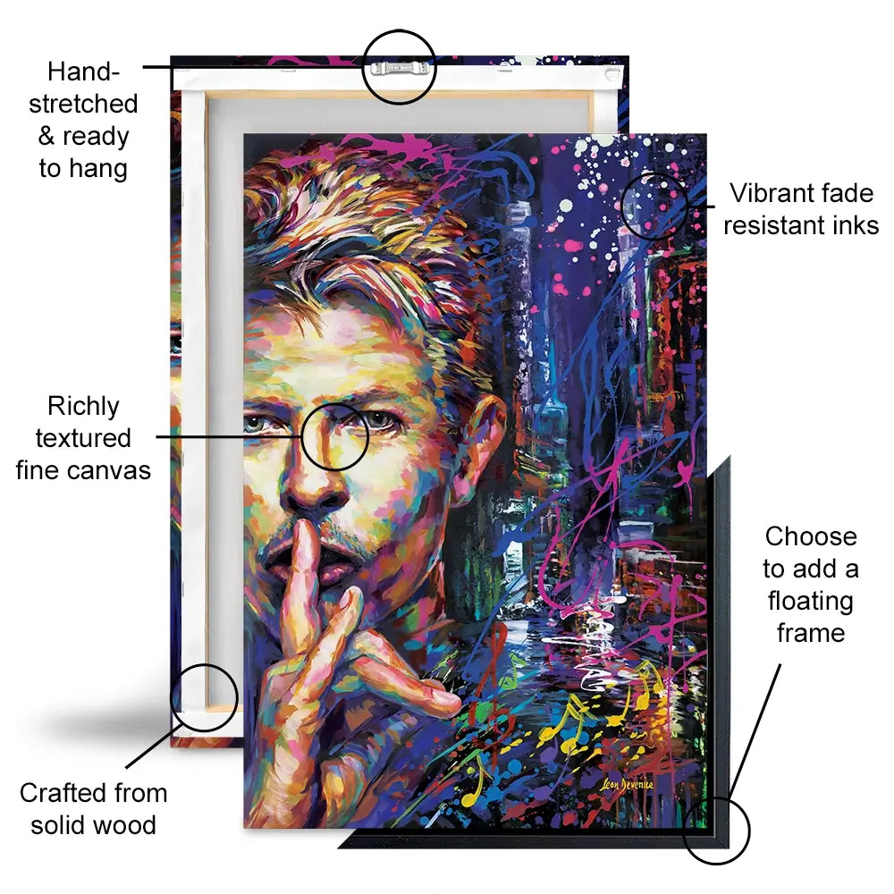 Colourful Bowie Oversized Canvas Print Colourful Bowie Oversized Canvas Print wall art product Independent