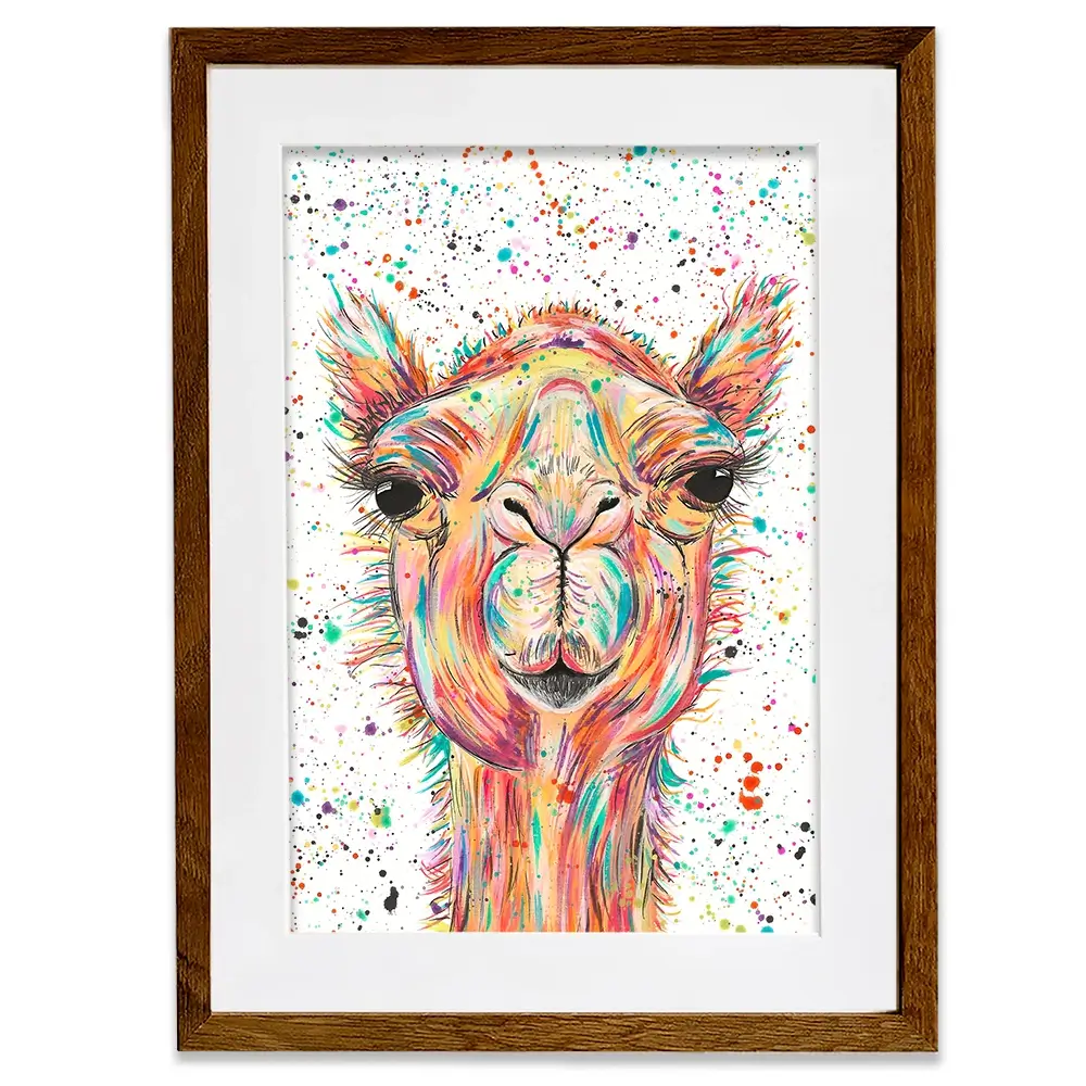 Colourful Camel Framed Art Print Colourful Camel Framed Art Print wall art product Emma LC Art