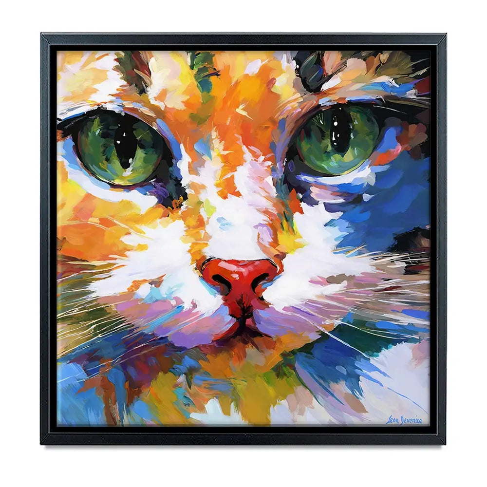 Colourful Cats Gaze Oversized Canvas Print Colourful Cats Gaze Oversized Canvas Print wall art product Leon Devenice