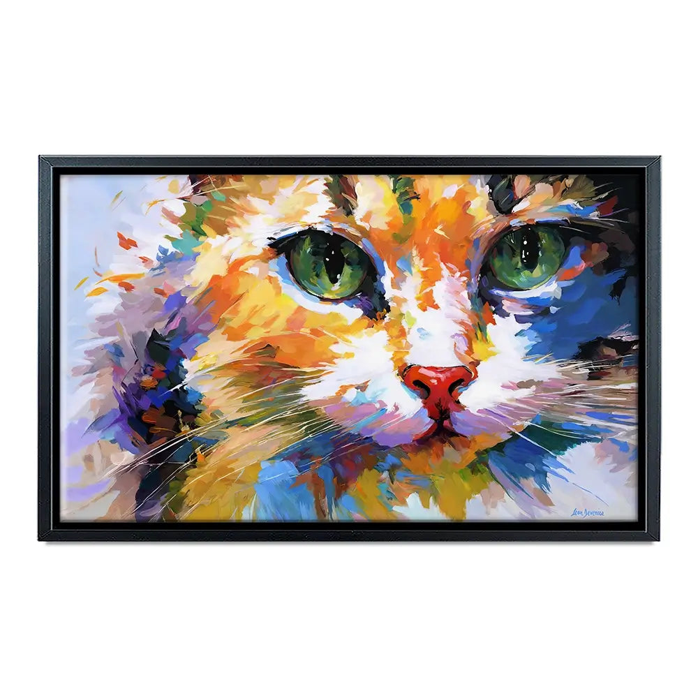 Colourful Cats Gaze Oversized Canvas Print Colourful Cats Gaze Oversized Canvas Print wall art product Leon Devenice
