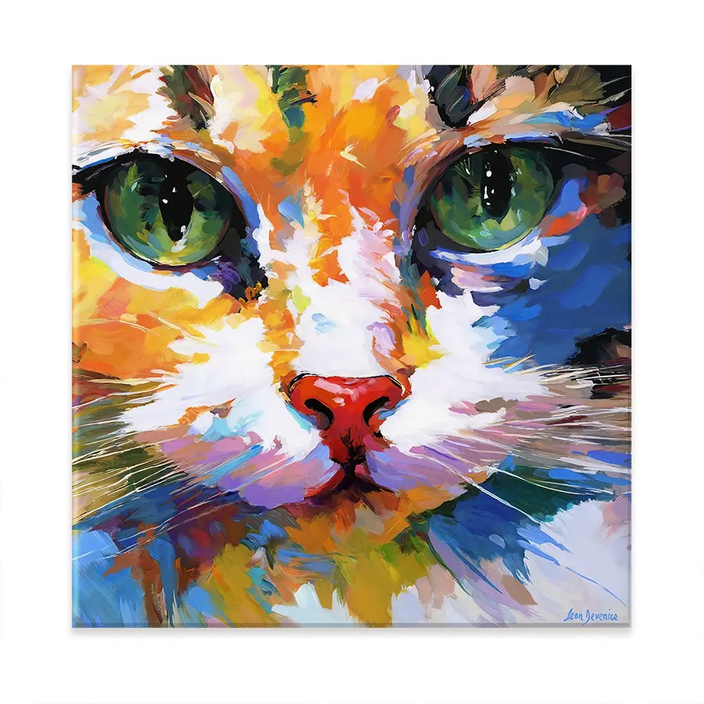 Colourful Cats Gaze Oversized Canvas Print Colourful Cats Gaze Oversized Canvas Print wall art product Leon Devenice