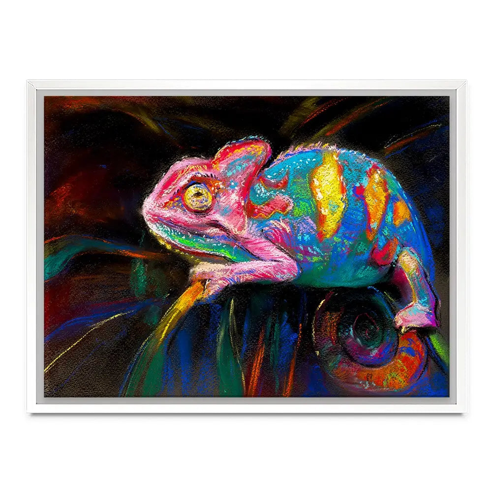 Colourful Chameleon Canvas Print Colourful Chameleon Canvas Print wall art product Art Print Shop