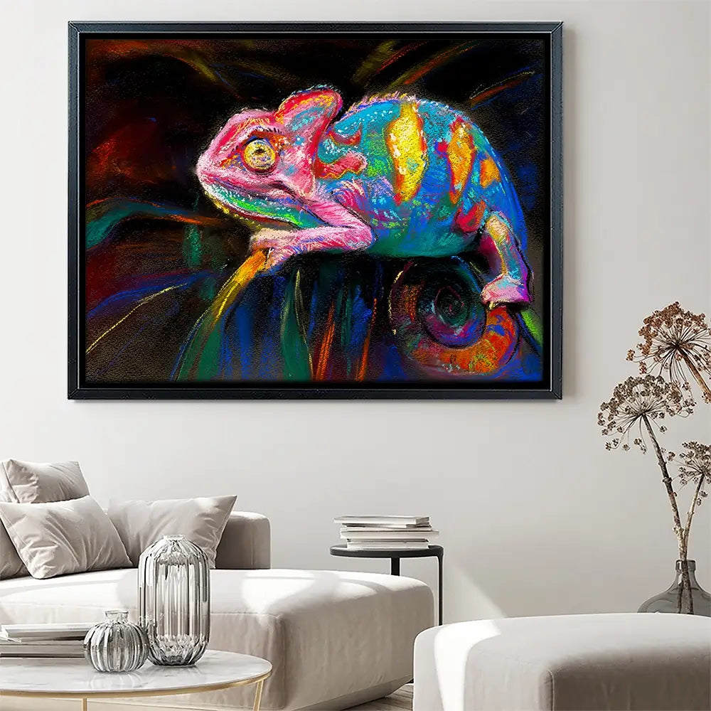 Colourful Chameleon Canvas Print Colourful Chameleon Canvas Print wall art product Art Print Shop