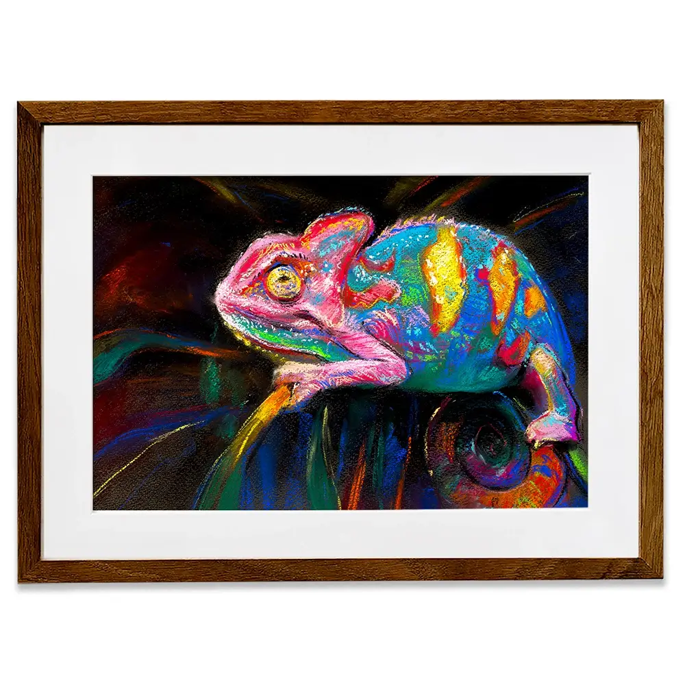 Colourful Chameleon Framed Art Print Colourful Chameleon Framed Art Print wall art product Art Print Shop
