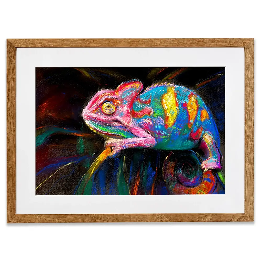 Colourful Chameleon Framed Art Print Colourful Chameleon Framed Art Print wall art product Art Print Shop