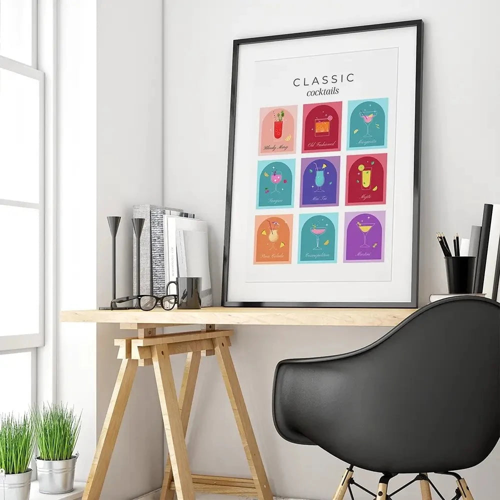 Colourful Classic Cocktails Framed Art Print Colourful Classic Cocktails Framed Art Print wall art product Art Print Shop