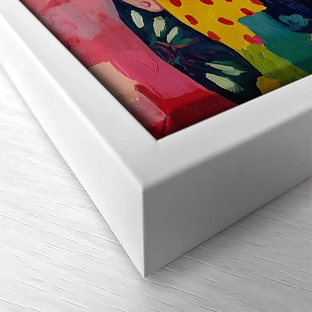 Colourful Cow In Pattern Canvas Print Colourful Cow In Pattern Canvas Print wall art product IAmHomeStudio