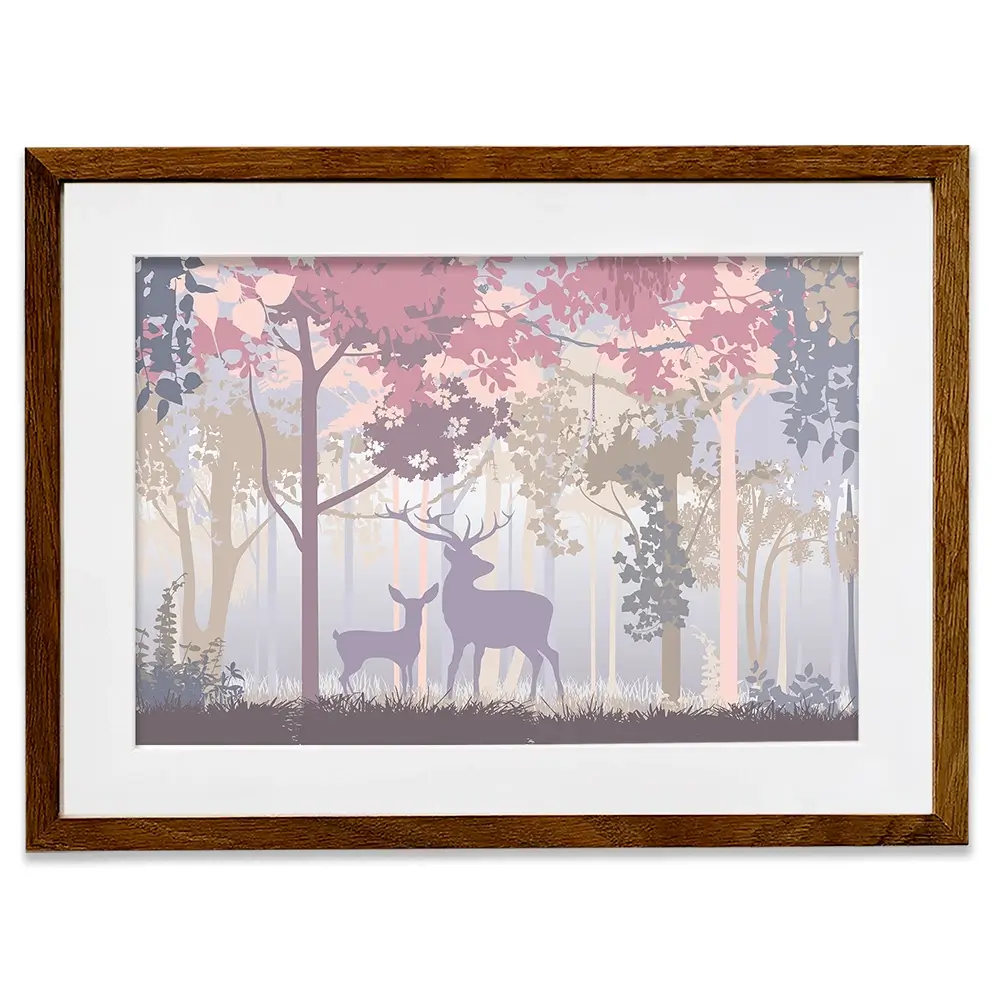 Colourful Deer In The Woods Framed Art Print Colourful Deer In The Woods Framed Art Print wall art product Art Print Shop