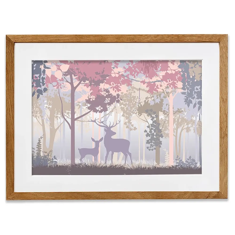 Colourful Deer In The Woods Framed Art Print Colourful Deer In The Woods Framed Art Print wall art product Art Print Shop