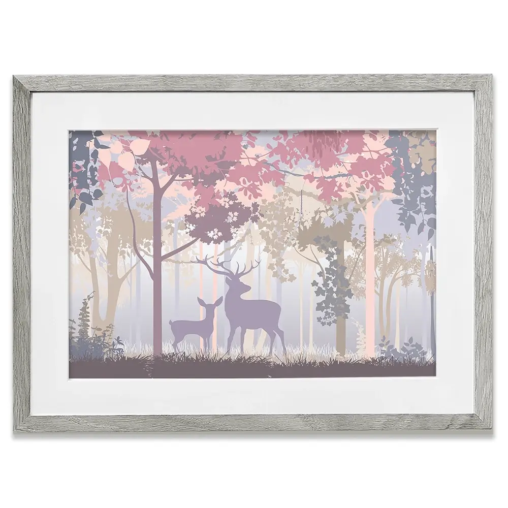Colourful Deer In The Woods Framed Art Print Colourful Deer In The Woods Framed Art Print wall art product Art Print Shop