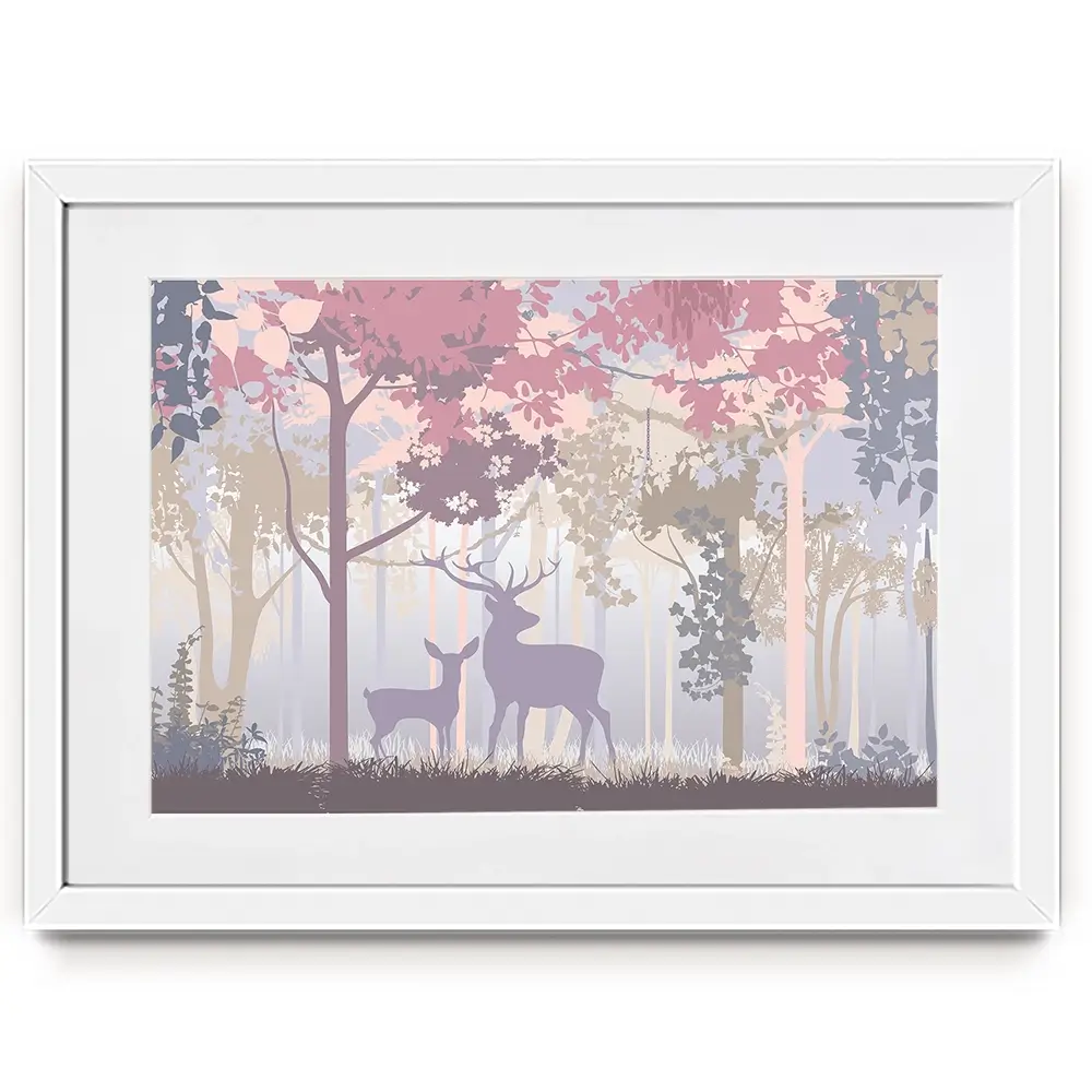 Colourful Deer In The Woods Framed Art Print Colourful Deer In The Woods Framed Art Print wall art product Art Print Shop