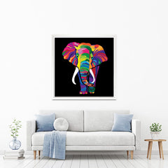 Colourful Elephant Square Canvas Print wall art product Denel / Shutterstock
