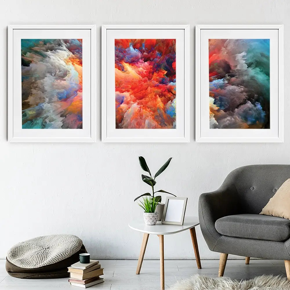 Colourful Explosion Framed Art Print Trio Colourful Explosion Framed Art Print Trio wall art product agsandrew / Shutterstock