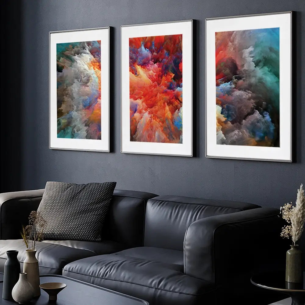 Colourful Explosion Framed Art Print Trio Colourful Explosion Framed Art Print Trio wall art product agsandrew / Shutterstock