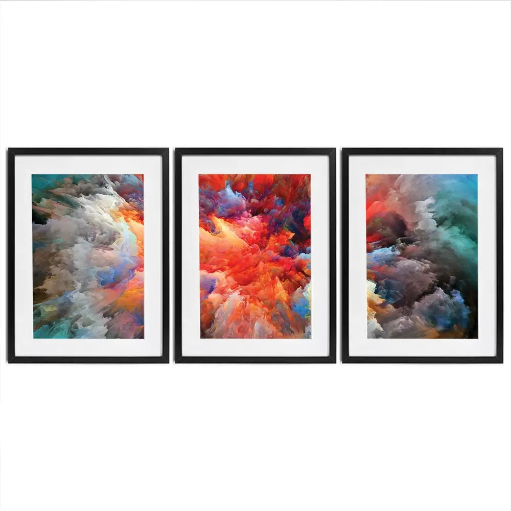 Colourful Explosion Framed Art Print Trio Colourful Explosion Framed Art Print Trio wall art product agsandrew / Shutterstock