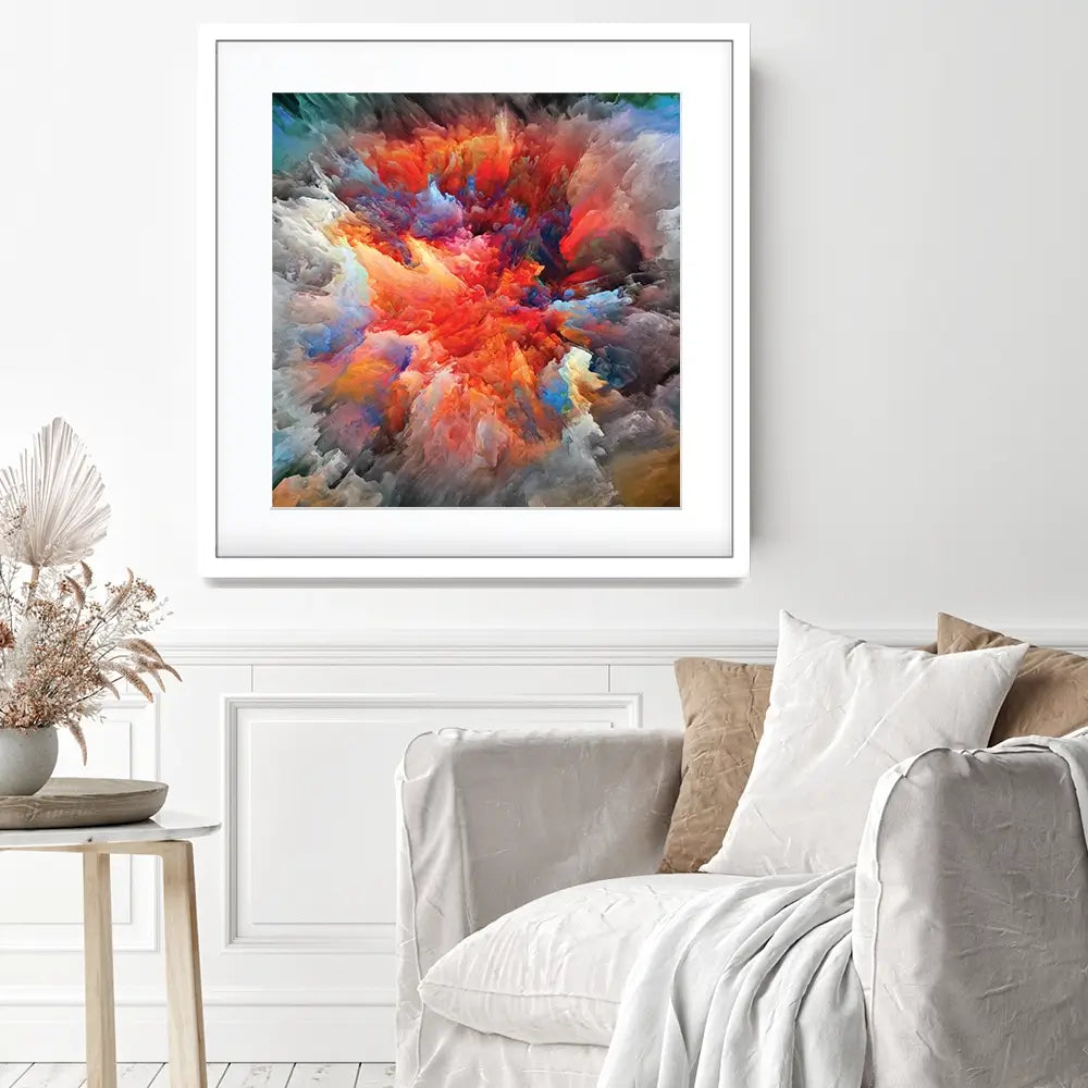 Colourful Explosion Square Framed Art Print Colourful Explosion Square Framed Art Print wall art product agsandrew / Shutterstock