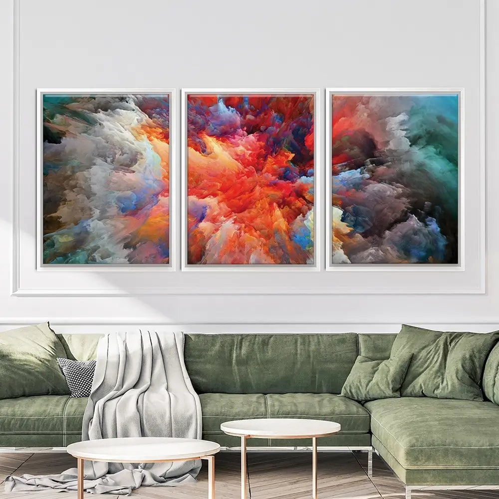 Colourful Explosion Trio Canvas Print Colourful Explosion Trio Canvas Print wall art product agsandrew / Shutterstock