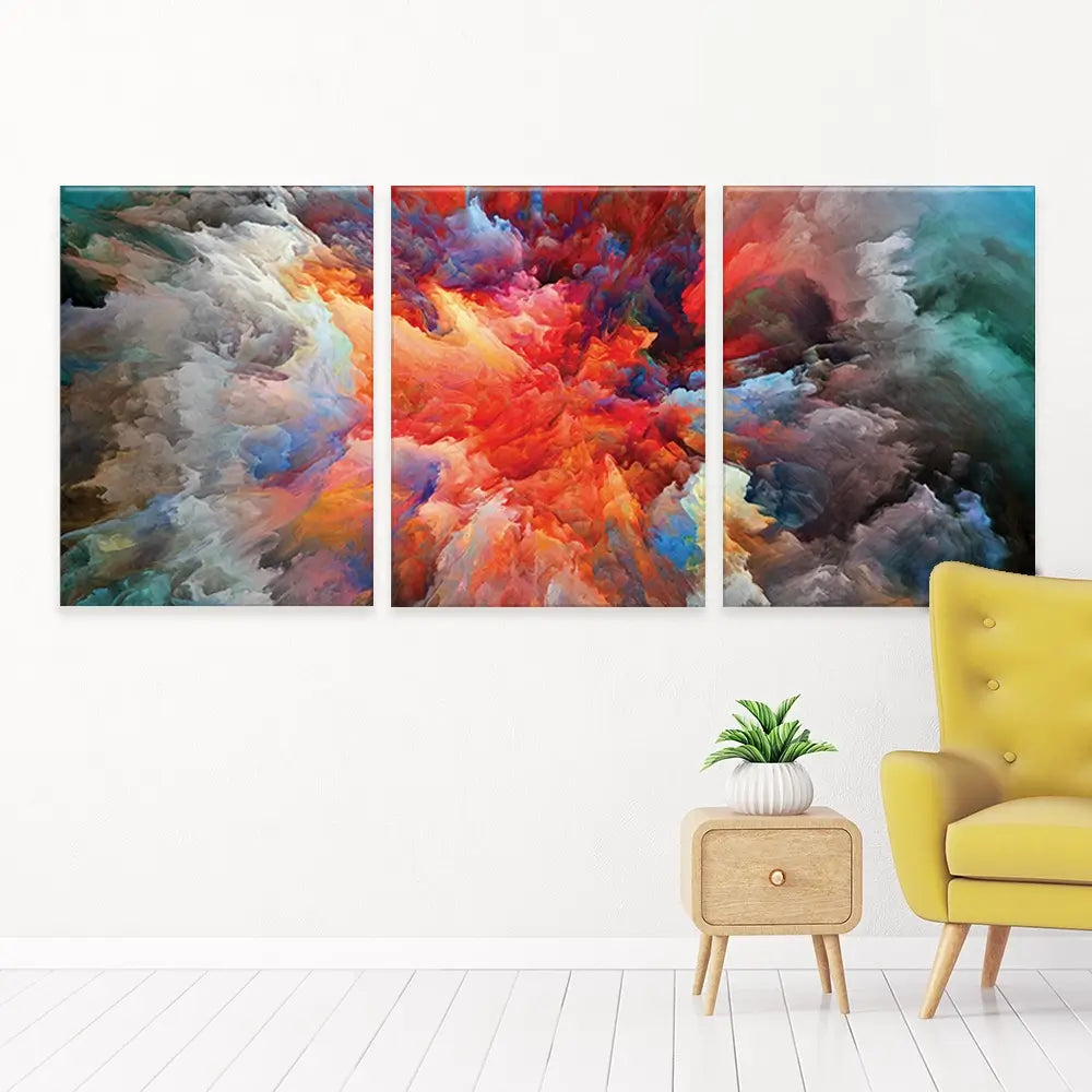 Colourful Explosion Trio Canvas Print Colourful Explosion Trio Canvas Print wall art product agsandrew / Shutterstock