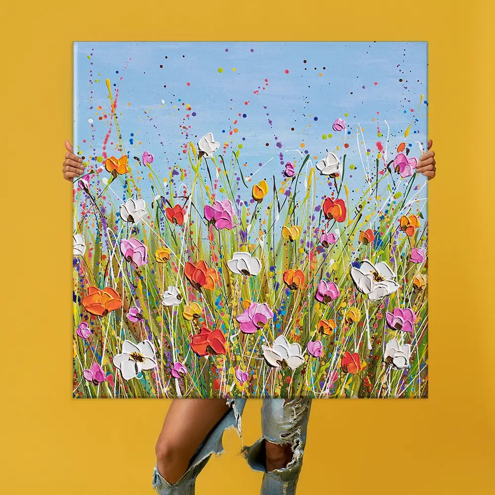 Colourful Flowers Oversized Canvas Print Colourful Flowers Oversized Canvas Print wall art product Olga Tkachyk