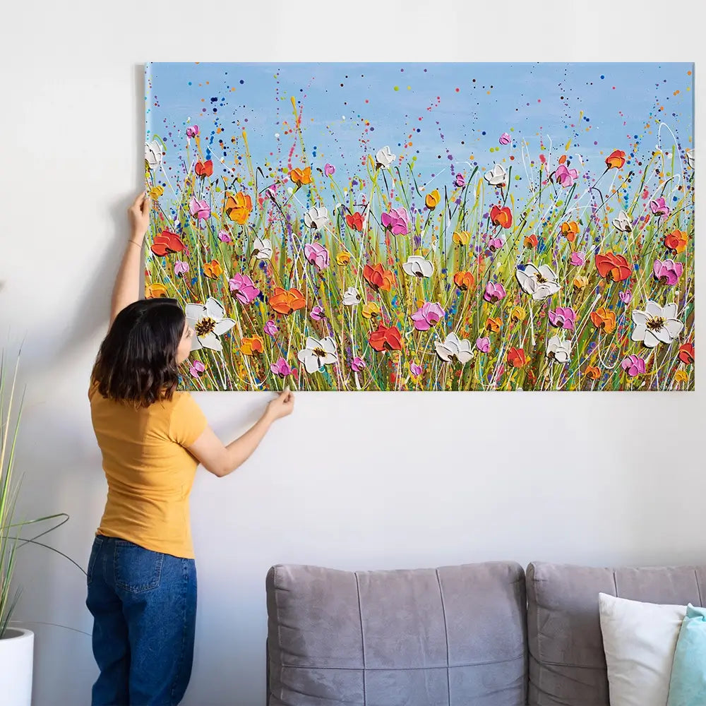 Colourful Flowers Oversized Canvas Print Colourful Flowers Oversized Canvas Print wall art product Olga Tkachyk