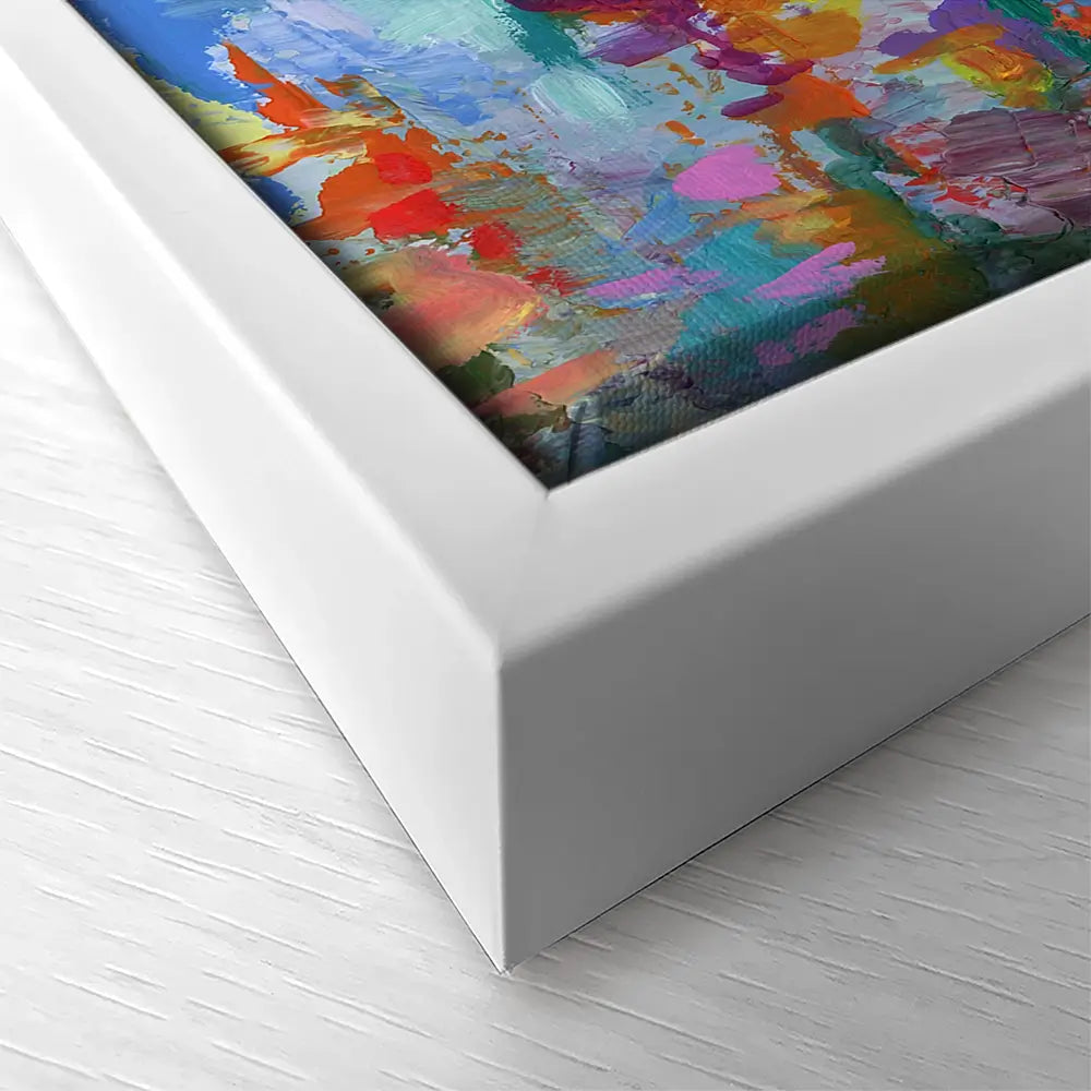 Colourful Forest By The Lake Square Canvas Print Colourful Forest By The Lake Square Canvas Print wall art product Leon Devenice