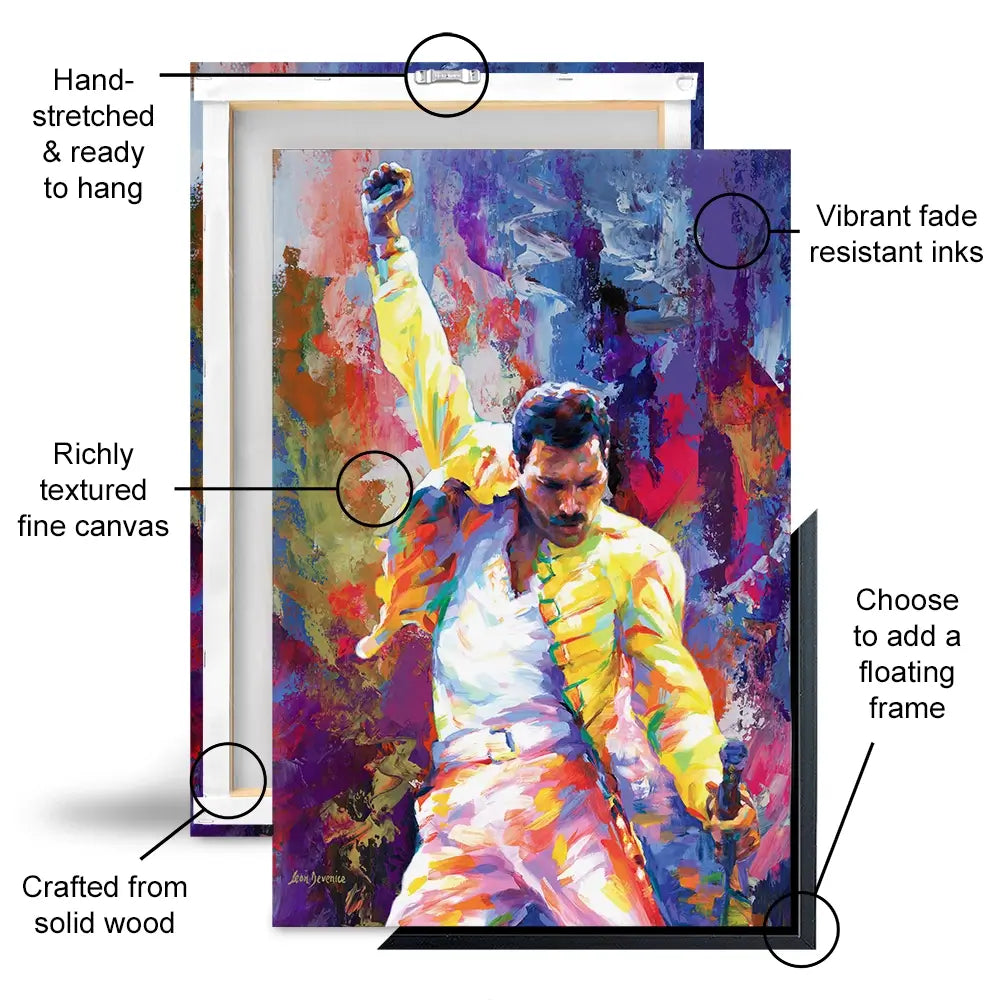 Colourful Freddie Mercury Canvas Print Colourful Freddie Mercury Canvas Print wall art product Leon Devenice