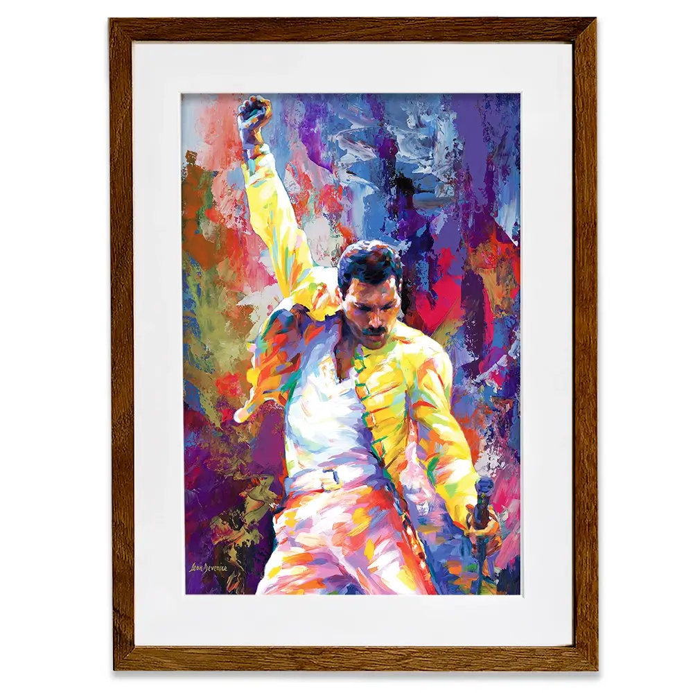 Colourful Freddie Mercury Framed Art Print Colourful Freddie Mercury Framed Art Print wall art product Leon Devenice