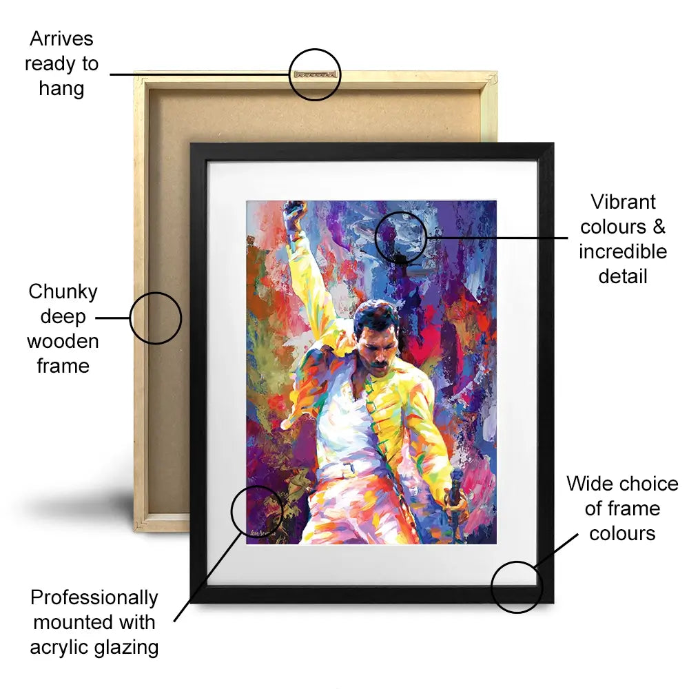 Colourful Freddie Mercury Framed Art Print Colourful Freddie Mercury Framed Art Print wall art product Leon Devenice