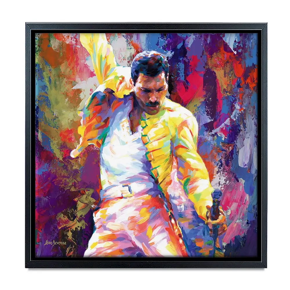Colourful Freddie Mercury Square Canvas Print Colourful Freddie Mercury Square Canvas Print wall art product Leon Devenice