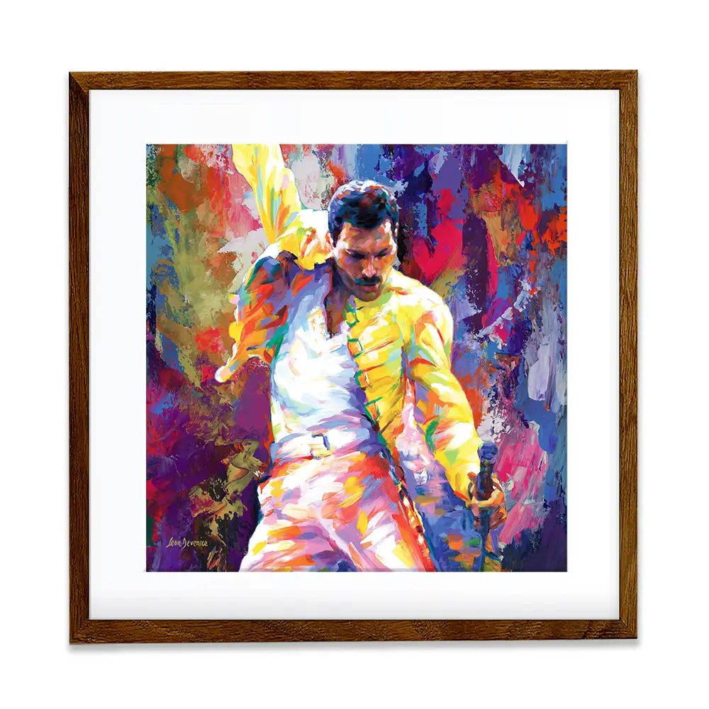 Colourful Freddie Mercury Square Framed Art Print Colourful Freddie Mercury Square Framed Art Print wall art product Leon Devenice