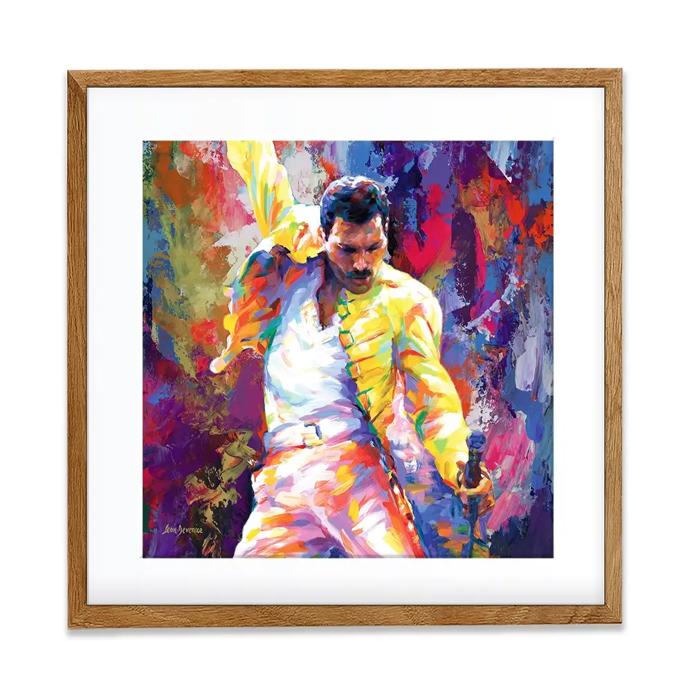 Colourful Freddie Mercury Square Framed Art Print Colourful Freddie Mercury Square Framed Art Print wall art product Leon Devenice
