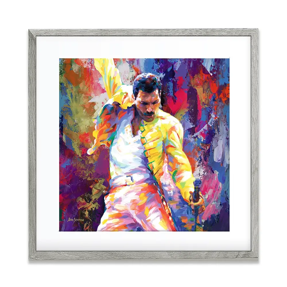 Colourful Freddie Mercury Square Framed Art Print Colourful Freddie Mercury Square Framed Art Print wall art product Leon Devenice
