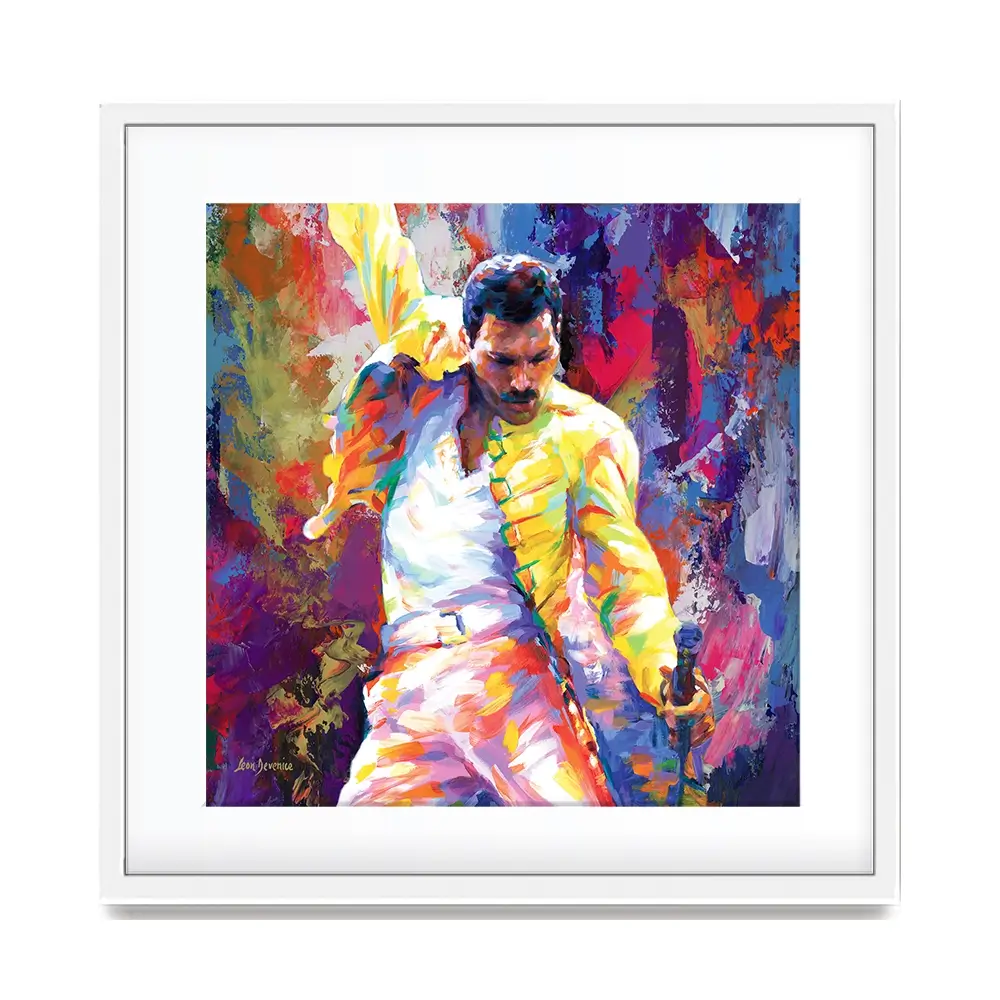 Colourful Freddie Mercury Square Framed Art Print Colourful Freddie Mercury Square Framed Art Print wall art product Leon Devenice