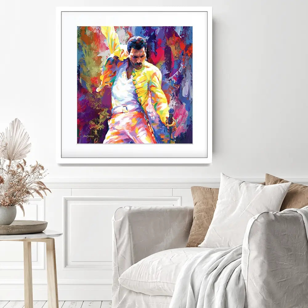 Colourful Freddie Mercury Square Framed Art Print Colourful Freddie Mercury Square Framed Art Print wall art product Leon Devenice