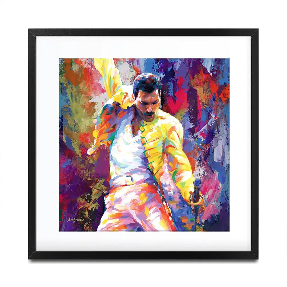 Colourful Freddie Mercury Square Framed Art Print Colourful Freddie Mercury Square Framed Art Print wall art product Leon Devenice