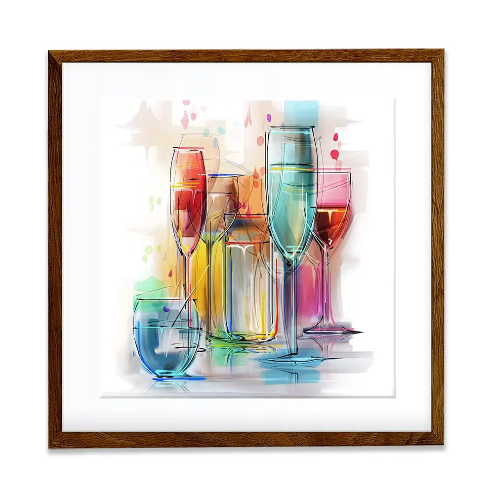 Colourful Glasses Square Framed Art Print Colourful Glasses Square Framed Art Print wall art product Teni / Shutterstock