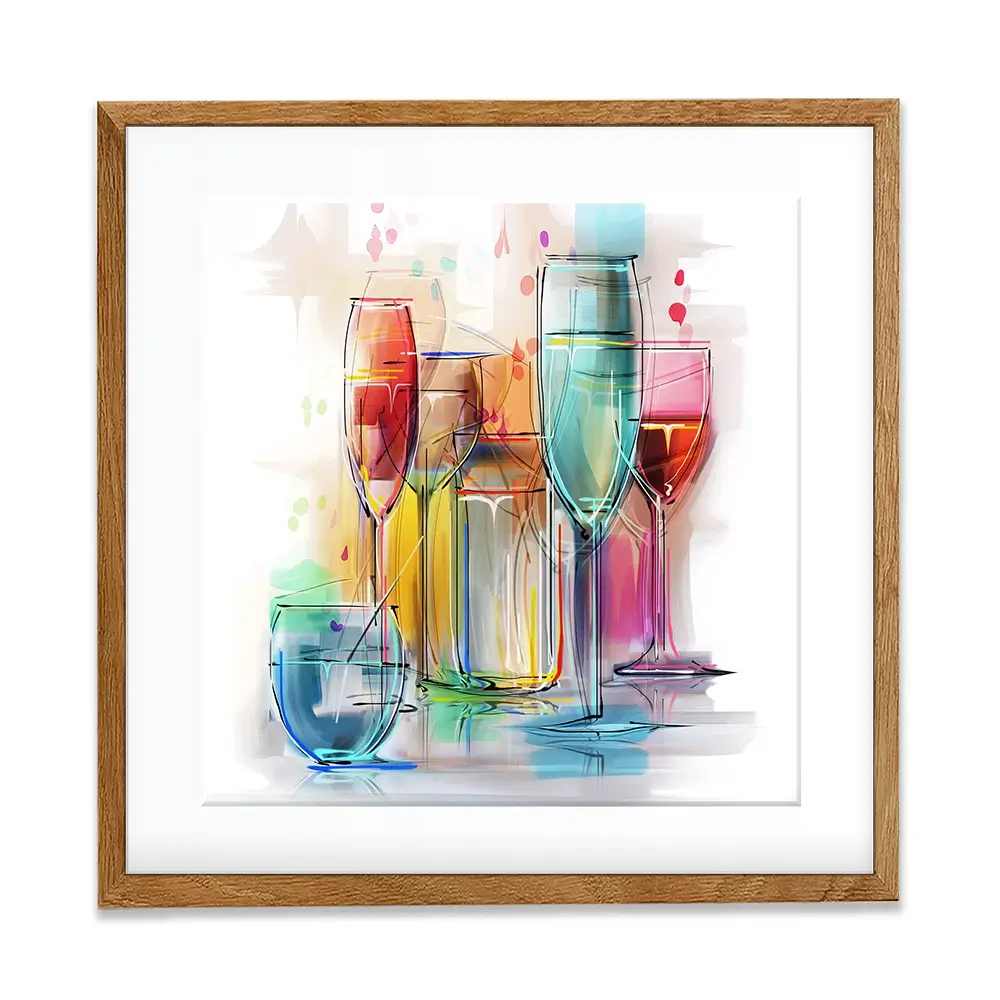 Colourful Glasses Square Framed Art Print Colourful Glasses Square Framed Art Print wall art product Teni / Shutterstock