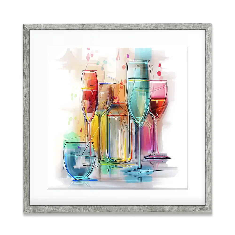 Colourful Glasses Square Framed Art Print Colourful Glasses Square Framed Art Print wall art product Teni / Shutterstock