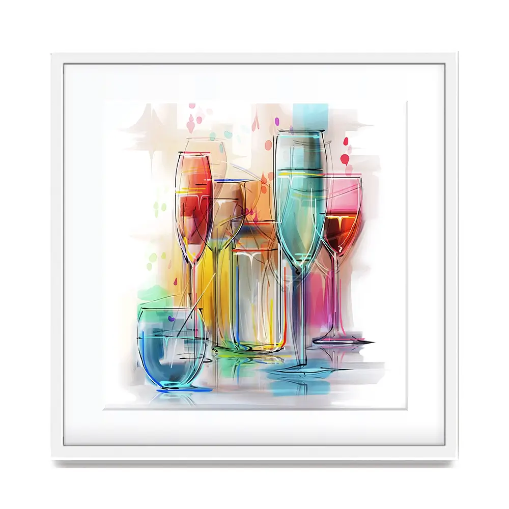 Colourful Glasses Square Framed Art Print Colourful Glasses Square Framed Art Print wall art product Teni / Shutterstock