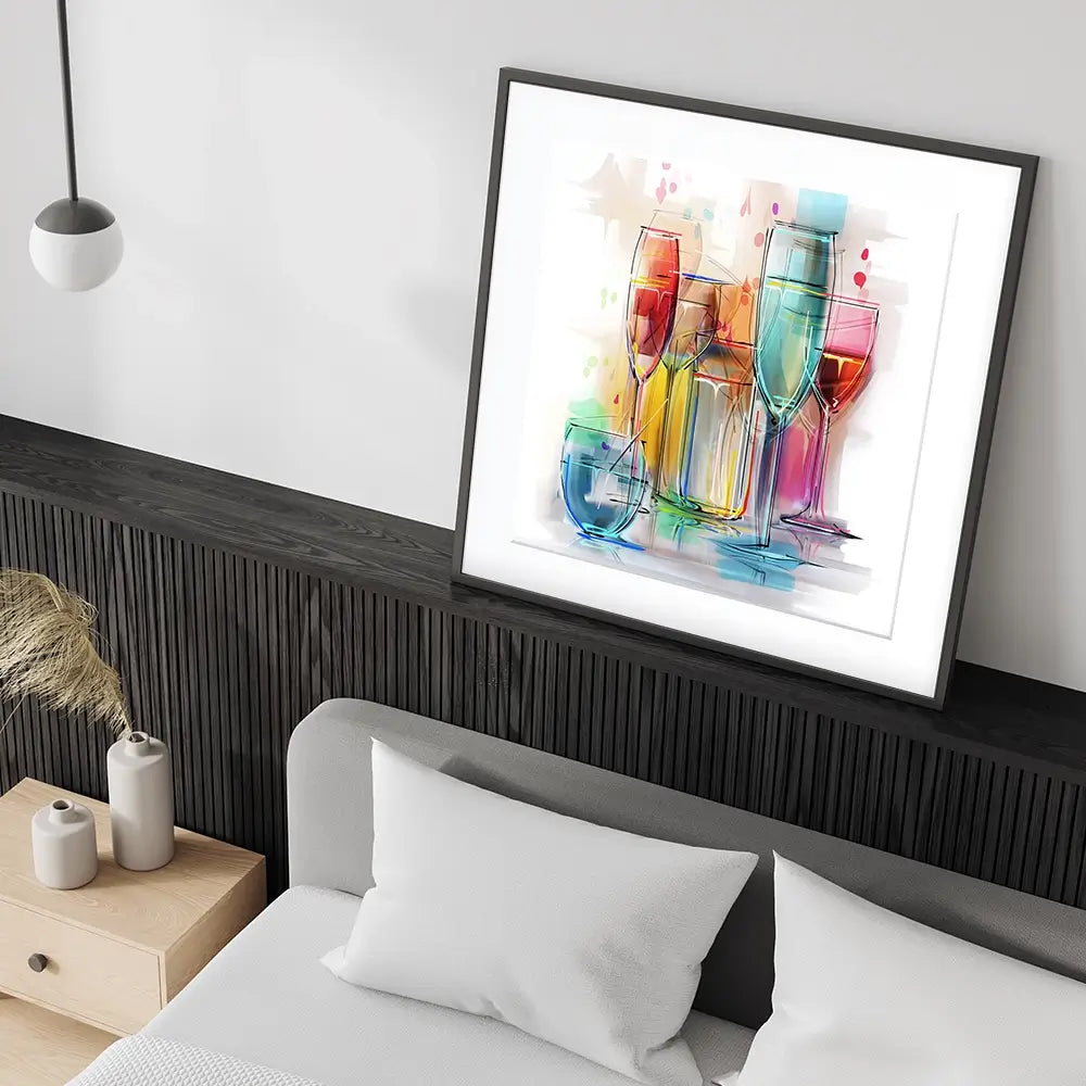Colourful Glasses Square Framed Art Print Colourful Glasses Square Framed Art Print wall art product Teni / Shutterstock
