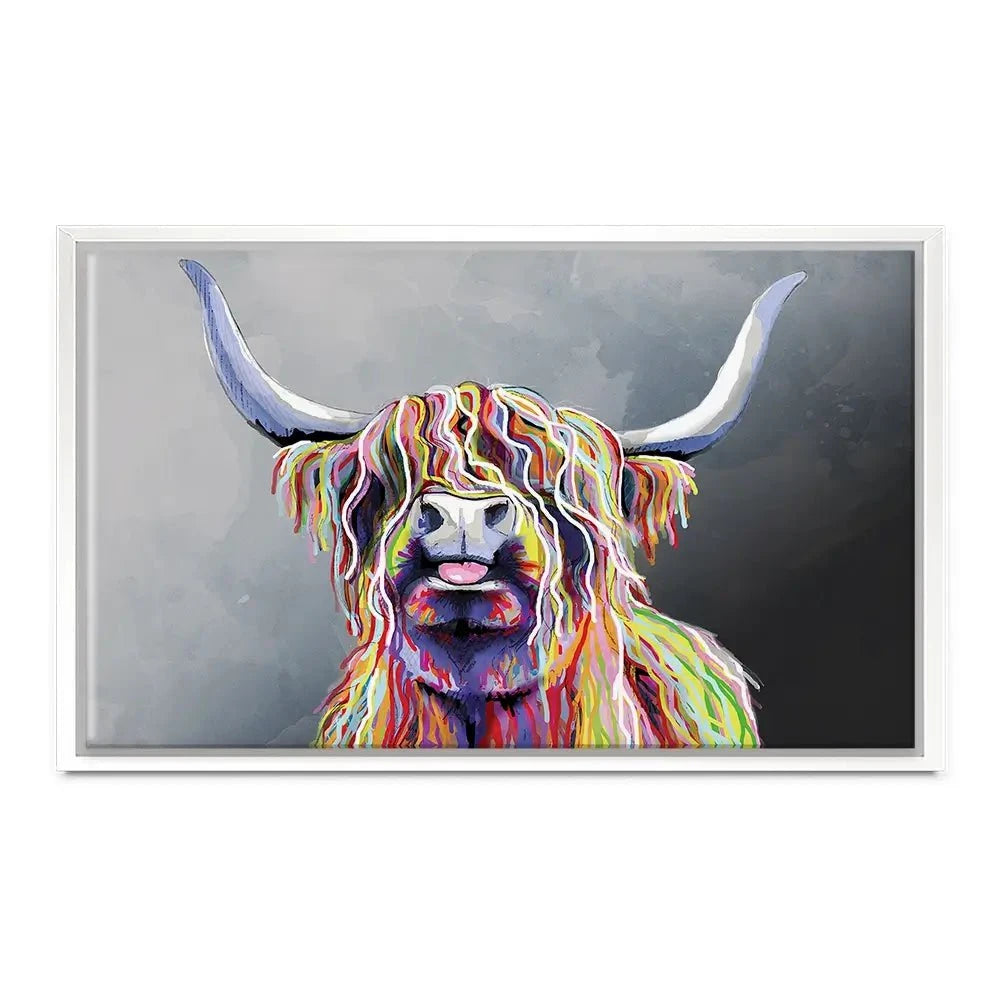 Colourful Highland Coo Canvas Print Colourful Highland Coo Canvas Print wall art product Independent