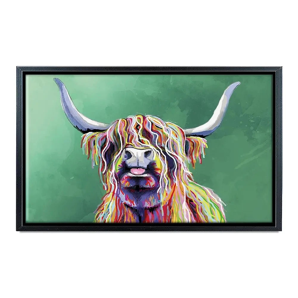 Colourful Highland Cow Canvas Print Colourful Highland Cow Canvas Print wall art product Independent