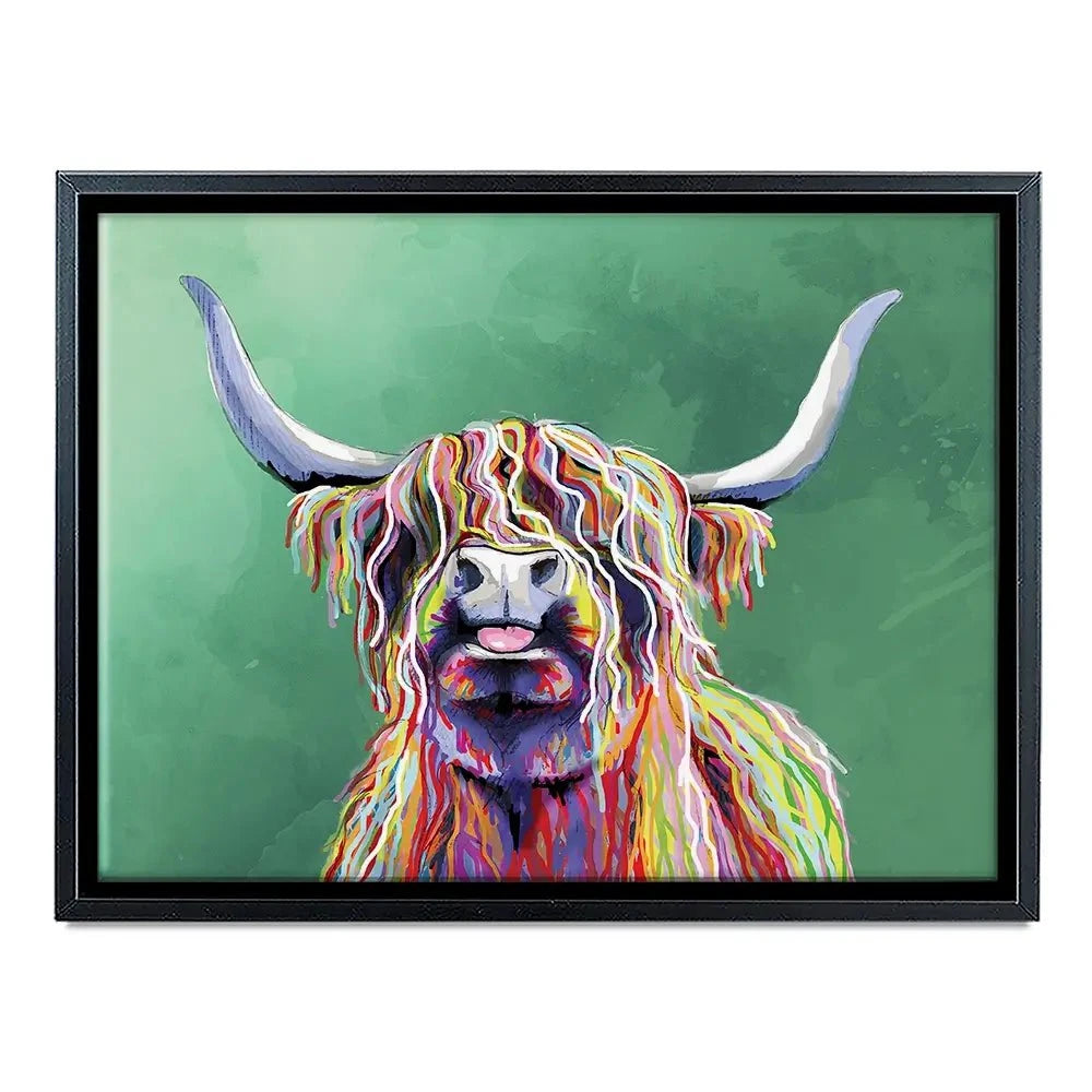 Colourful Highland Cow Canvas Print Colourful Highland Cow Canvas Print wall art product Independent