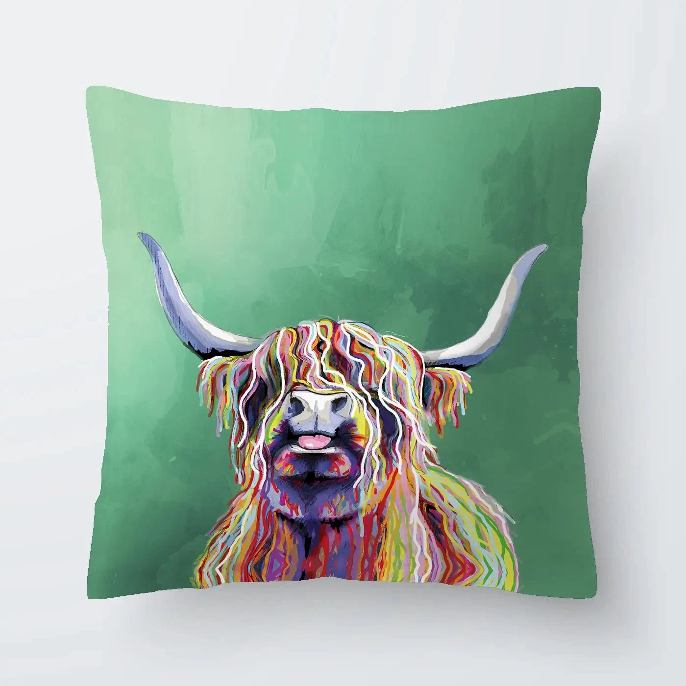 Colourful Highland Cow Cushion Colourful Highland Cow Cushion wall art product Independent