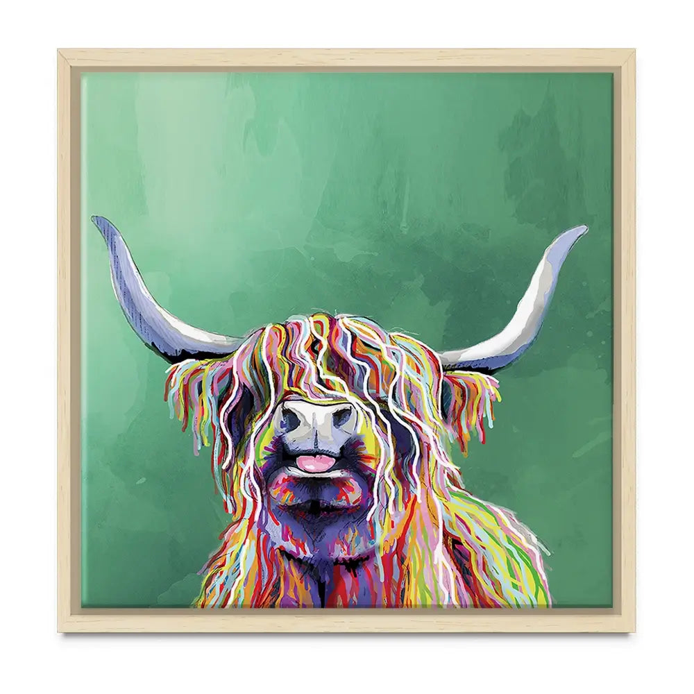 Colourful Highland Cow Oversized Canvas Print Colourful Highland Cow Oversized Canvas Print wall art product Independent
