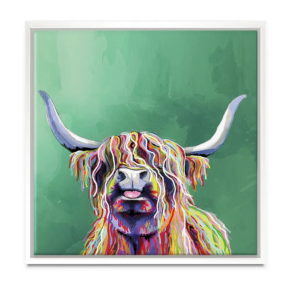 Colourful Highland Cow Oversized Canvas Print Colourful Highland Cow Oversized Canvas Print wall art product Independent