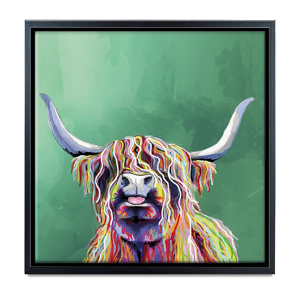 Colourful Highland Cow Oversized Canvas Print Colourful Highland Cow Oversized Canvas Print wall art product Independent