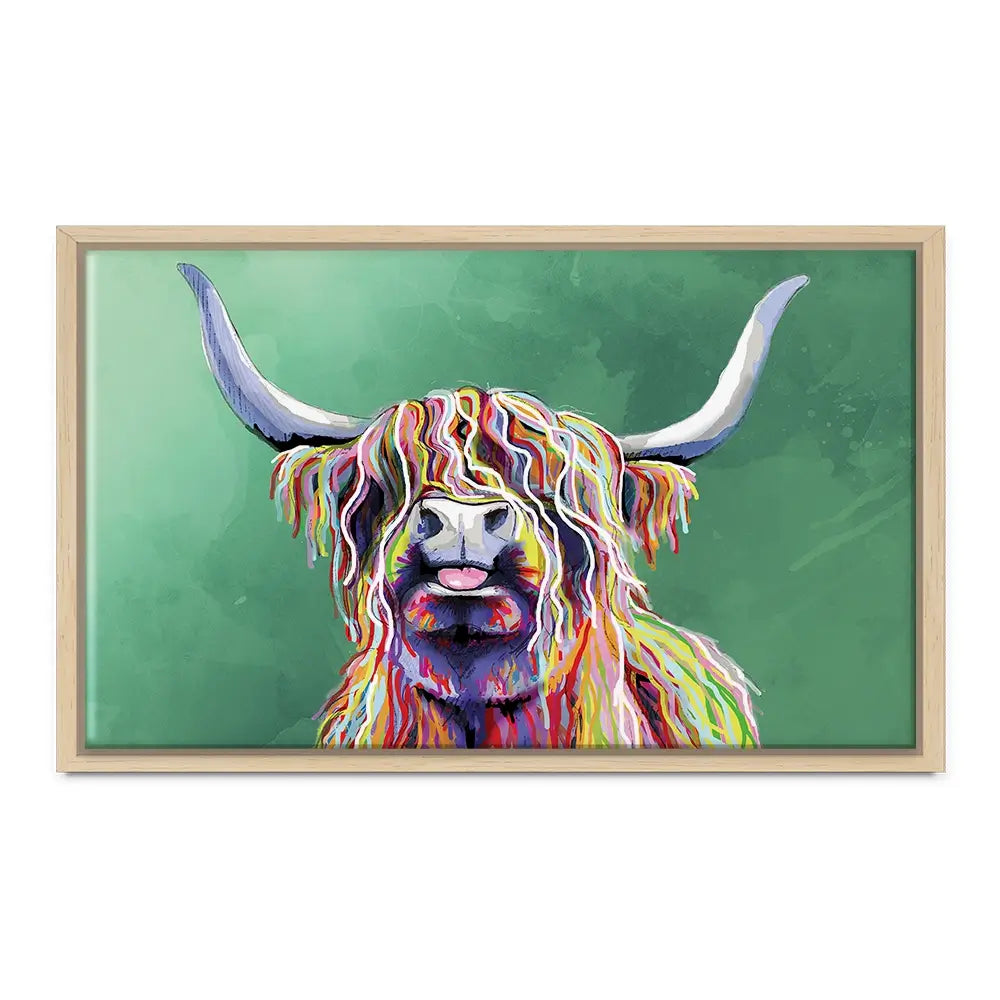 Colourful Highland Cow Oversized Canvas Print Colourful Highland Cow Oversized Canvas Print wall art product Independent